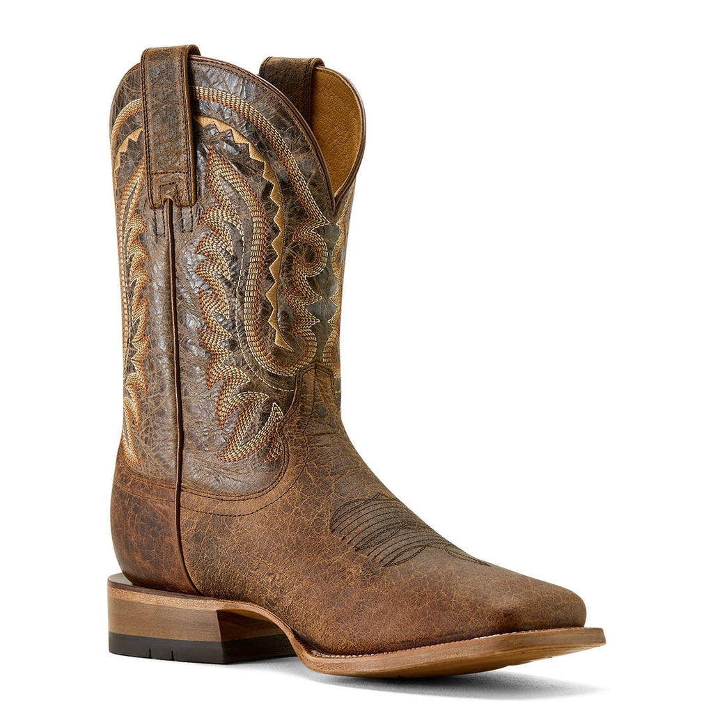 Ariat Men's Rock Ridge Wide Square Toe Western Boots – American Bison Leather | Goodyear Welt