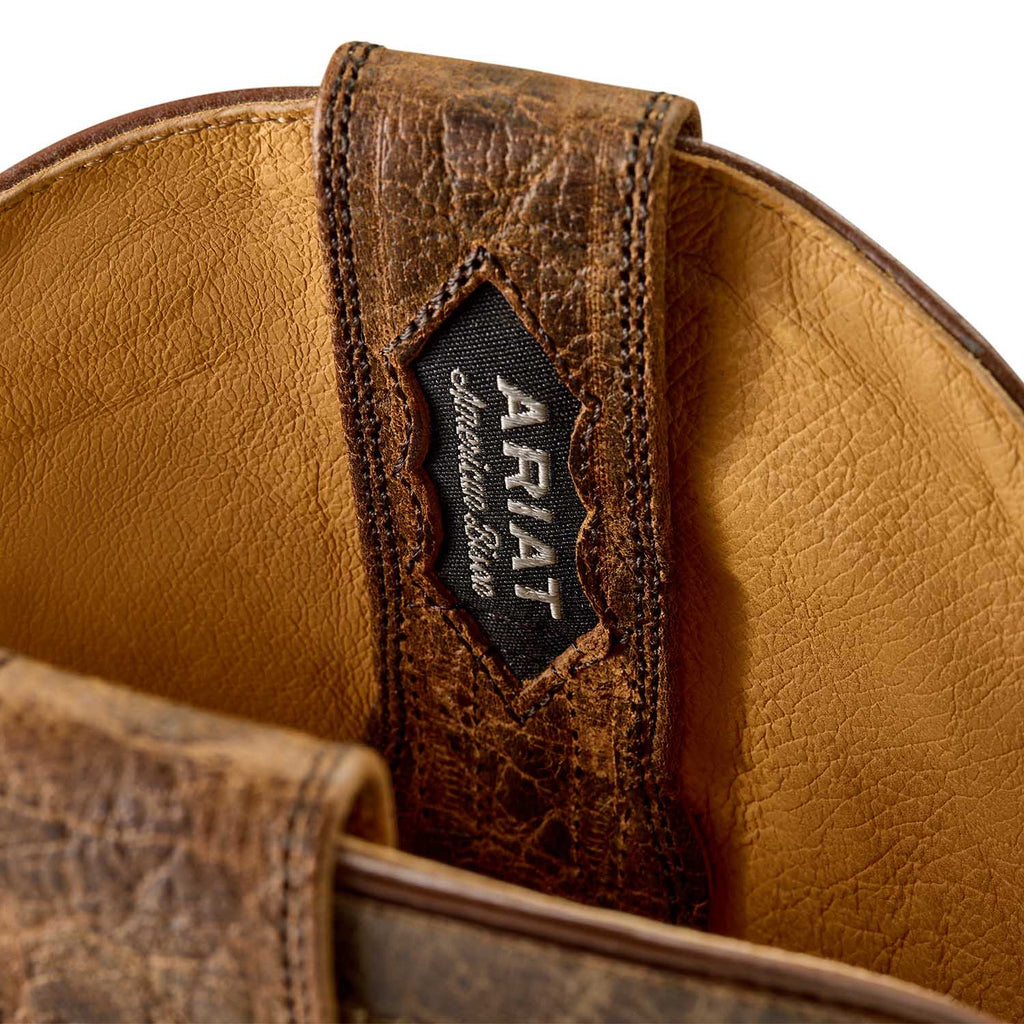 Ariat Men's Rock Ridge Wide Square Toe Western Boots – American Bison Leather | Goodyear Welt