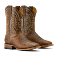 Ariat Men's Rock Ridge Wide Square Toe Western Boots – American Bison Leather | Goodyear Welt