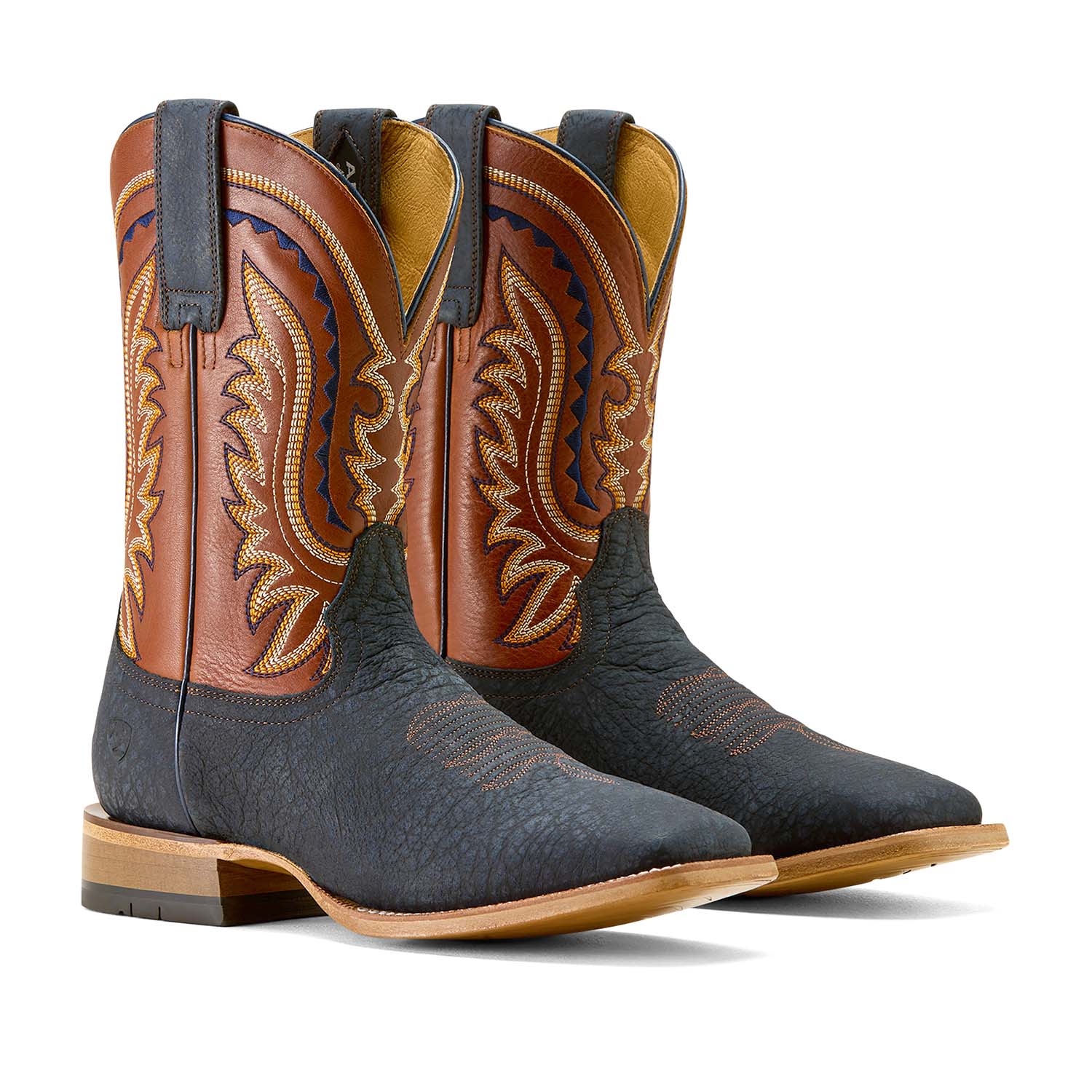 Ariat Men's Rock Ridge Wide Square Toe Western Boots – American Bison Leather | Goodyear Welt