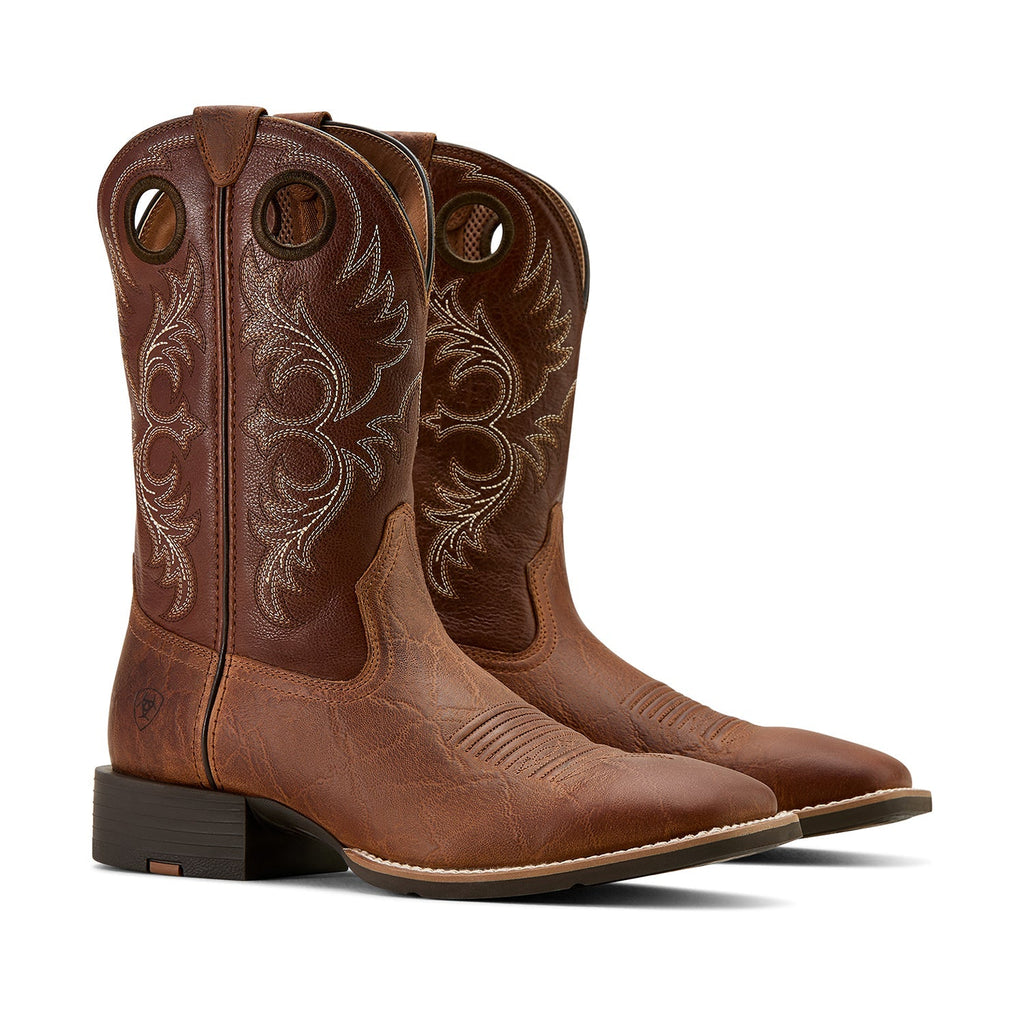 Ariat Men's Sport Rodeo Cowboy Boot – Tan | Wide Square Toe | 11" Shaft | D & EE Widths