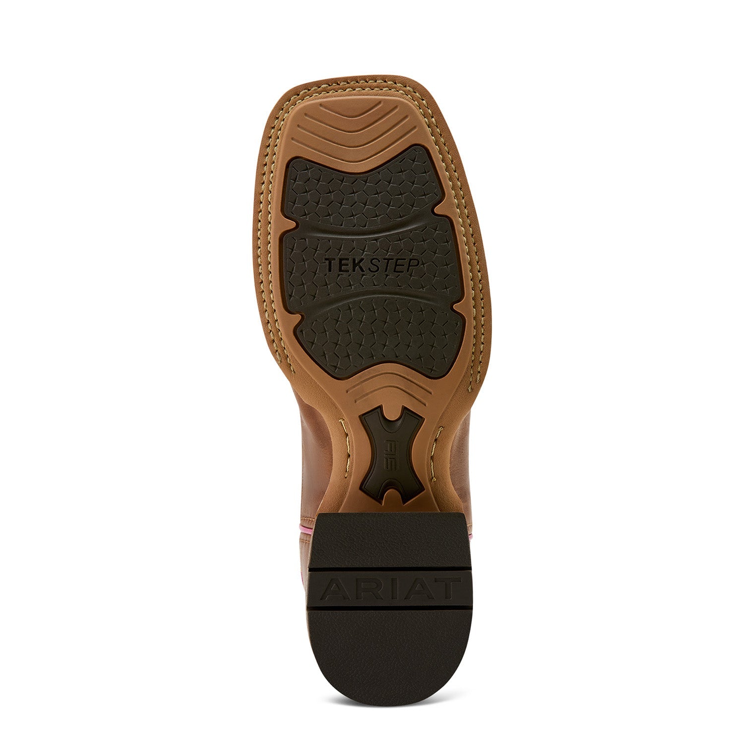 Close-up of a boot sole with 'Tekstep' and 'Vibram' branding on a white background