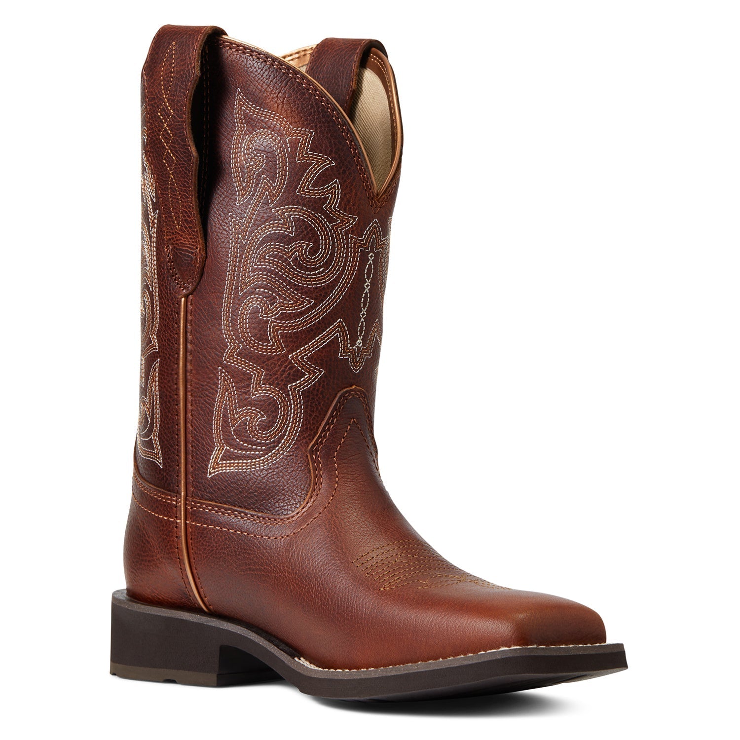 Ariat Women's Delilah StretchFit Western Boot – Wide Square Toe | Calf-Fit Stretch | Brown