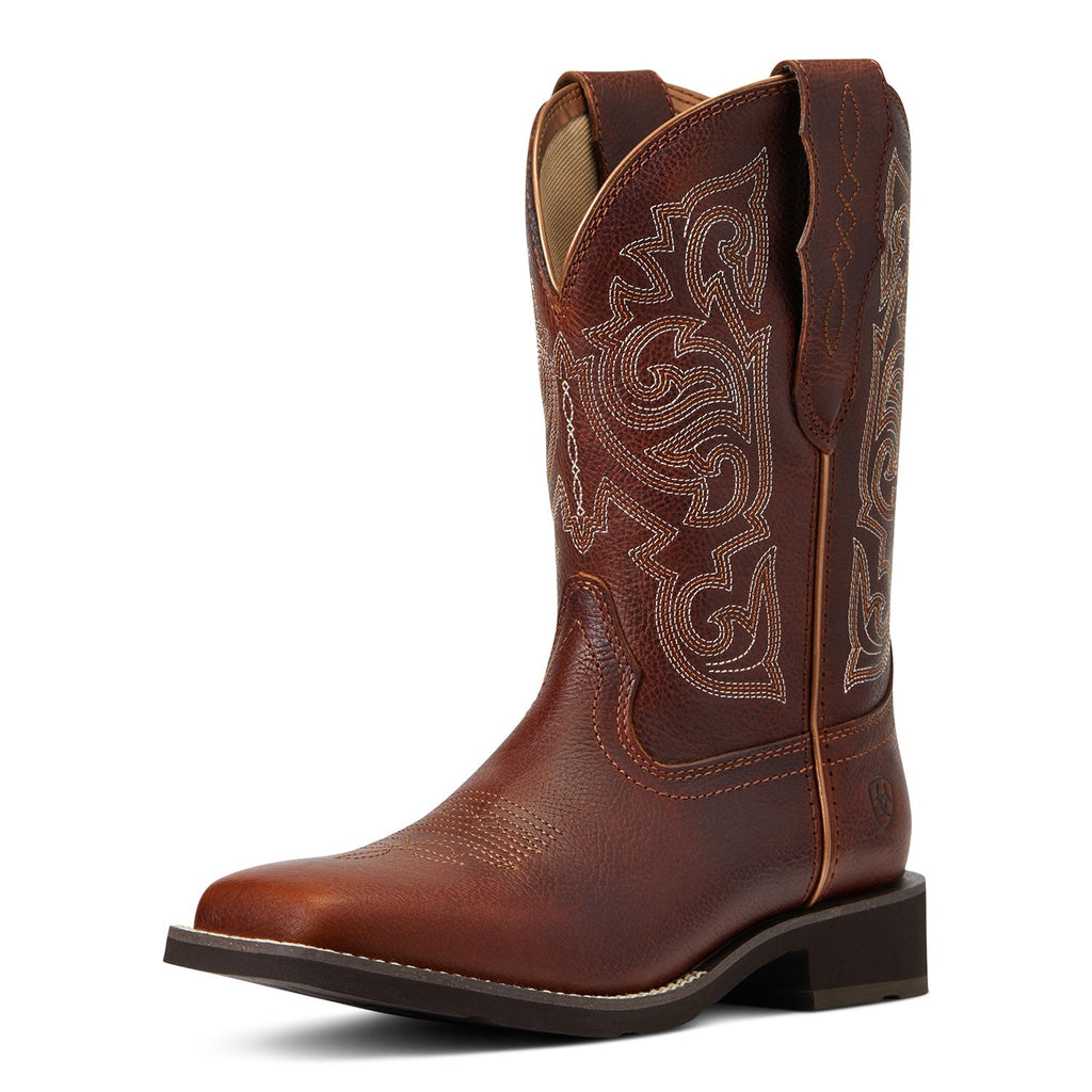 Ariat Women's Delilah StretchFit Western Boot – Wide Square Toe | Calf-Fit Stretch | Brown