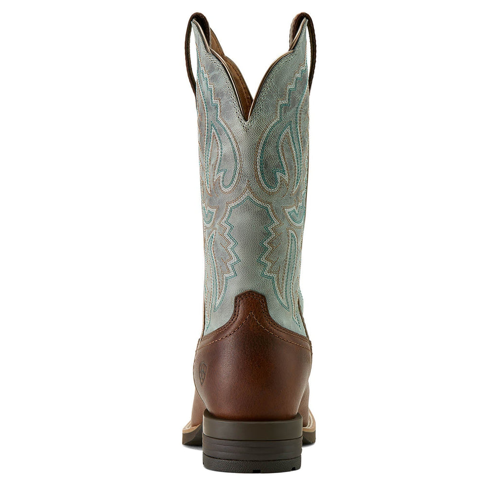 Ariat Women's Hybrid Ranchwork Wide Square Toe Western Boot – Leather | Shock Shield® | Peanut Brown