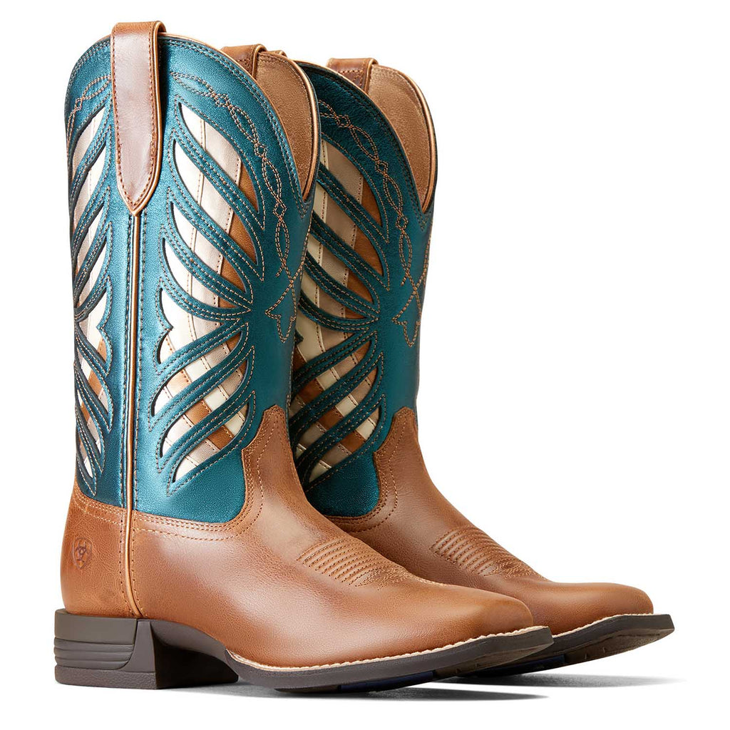 Ariat Women's Longview Western Boot – Full-Grain Leather | Wide Square Toe | ATS® Technology