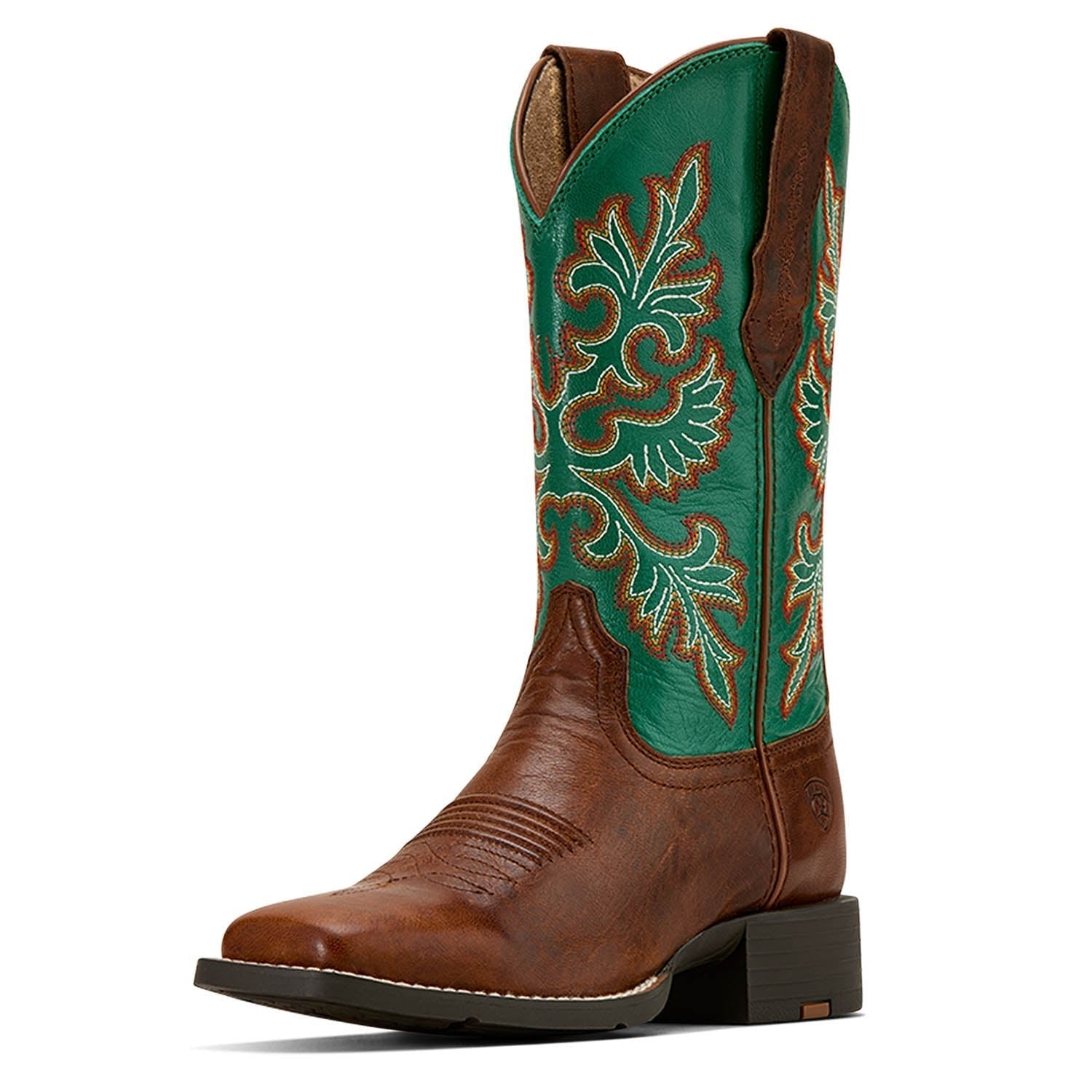 Ariat Women's Round Up Wide Square Toe StretchFit Western Boot – Full-Grain Leather | 11" Shaft | ATS® Technology