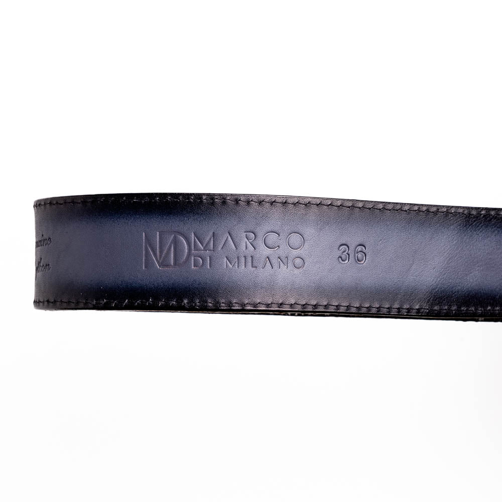 Marco Di Milano Arkansas Men's Exotic Western Belt – Genuine Python Skin | Antique Newspaper