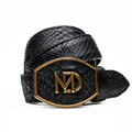 Marco Di Milano Arkansas Men's Exotic Western Belt – Genuine Python Skin | Black