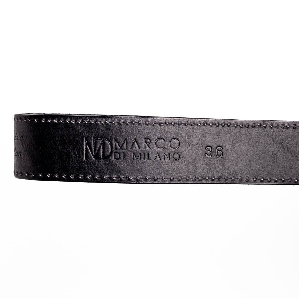 Marco Di Milano Arkansas Men's Exotic Western Belt – Genuine Python Skin | Black