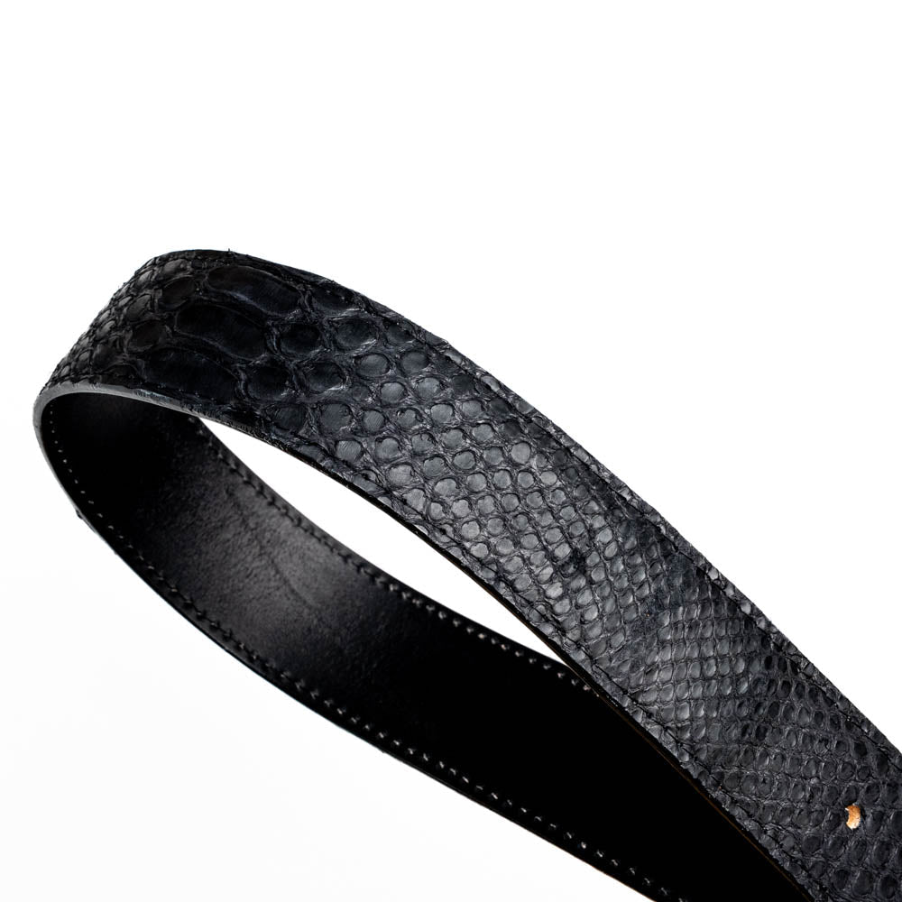 Marco Di Milano Arkansas Men's Exotic Western Belt – Genuine Python Skin | Black