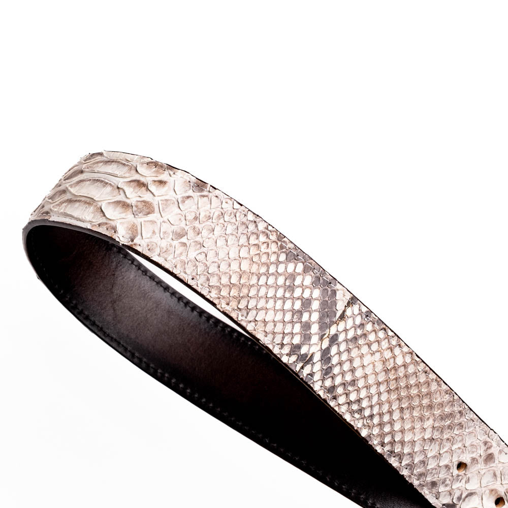 Marco Di Milano Arkansas Men's Exotic Western Belt – Genuine Python Skin | Natural