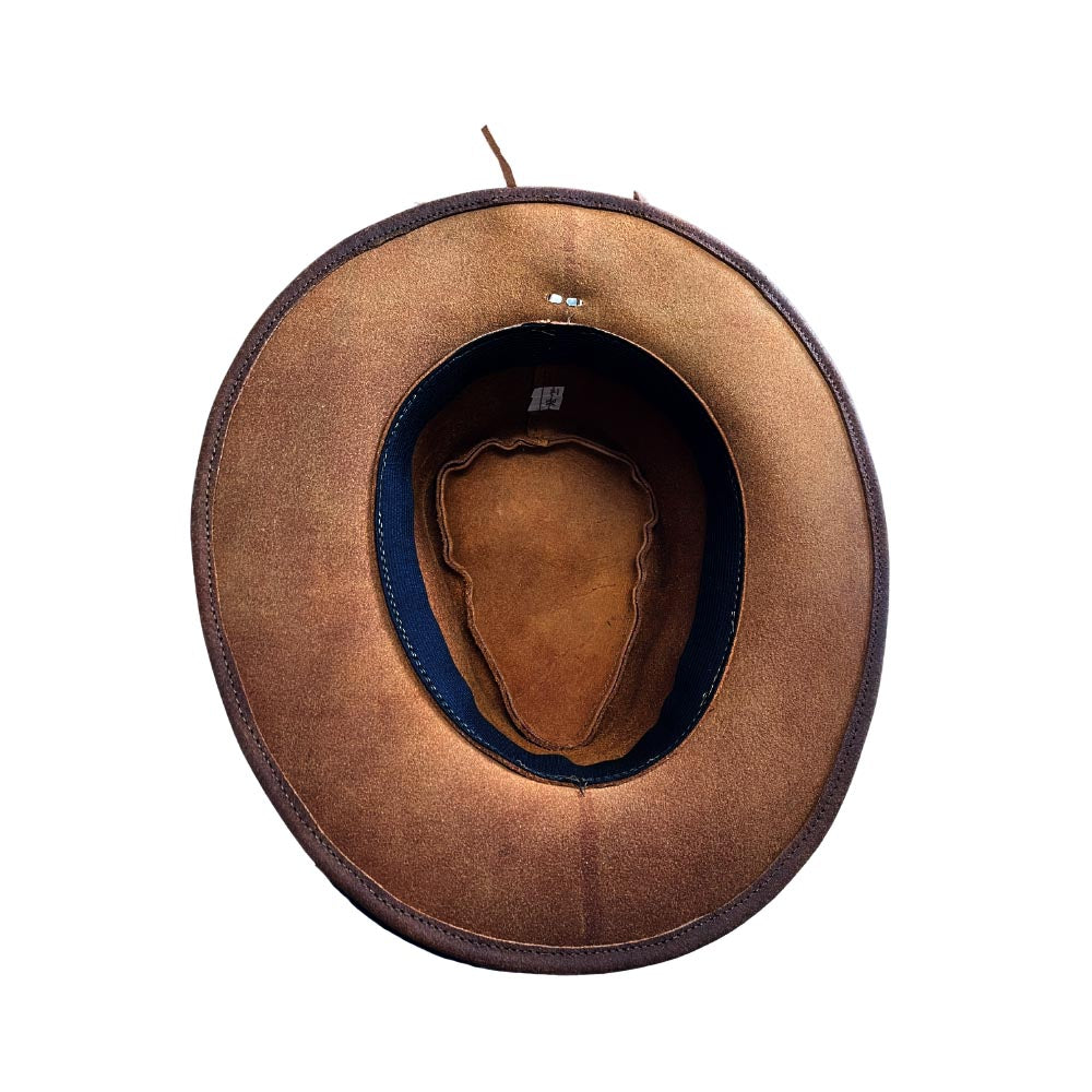 Canyons Brown Leather Rancher Hat | Baja Leather Western Hat