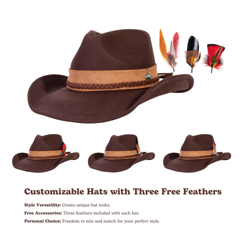 Canyon Dark Coffee Wool Felt Cowboy Hat | Mix Brown Western Hat