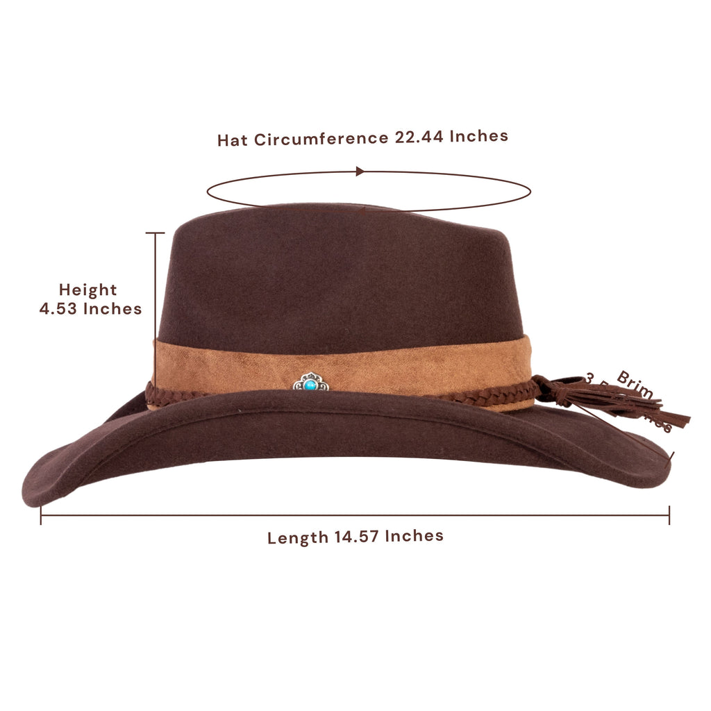 Canyon Dark Coffee Wool Felt Cowboy Hat | Mix Brown Western Hat