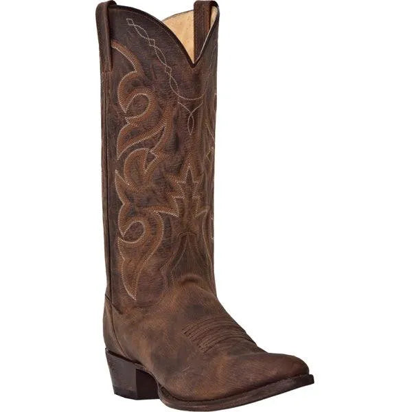 Dan Post Men's Cowboy Western Boot Renegade – Round Toe, Distressed All-Over Leather, Fully Leather Lined, Comfort Cushion Insole, Distressed Leather Outsole, 13" Shaft, Vintage Western Boot