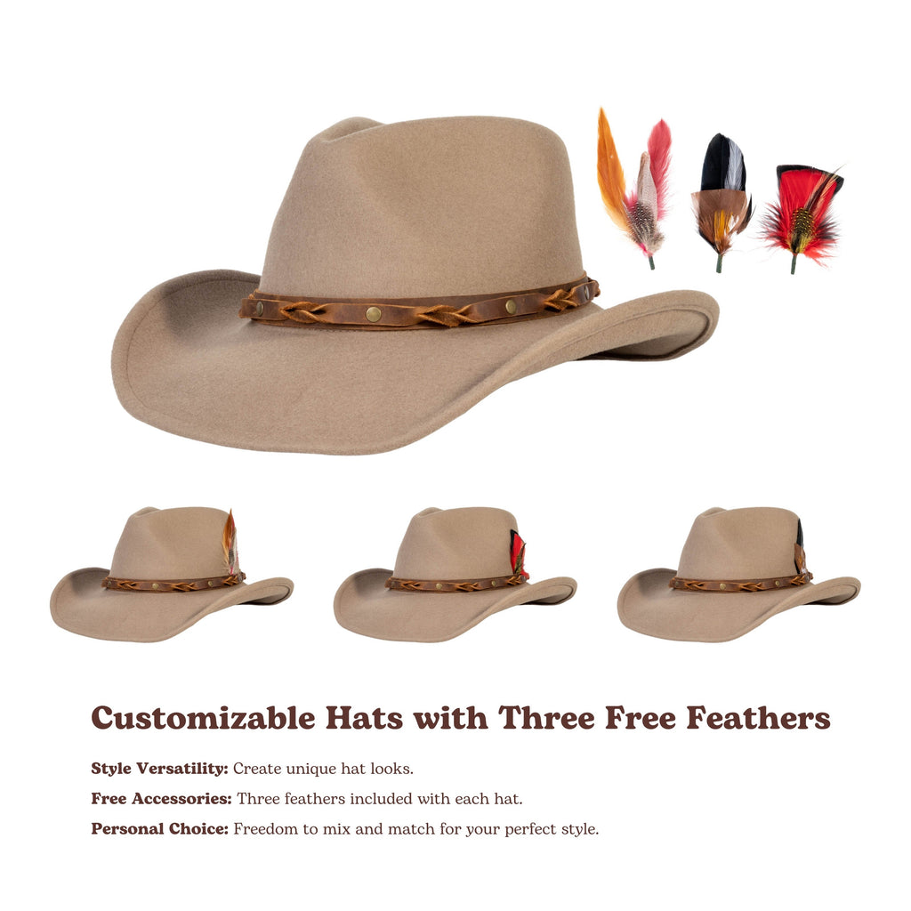 Driftwood Tan Wool Felt Cowboy Hat | Mix Brown Western Hat