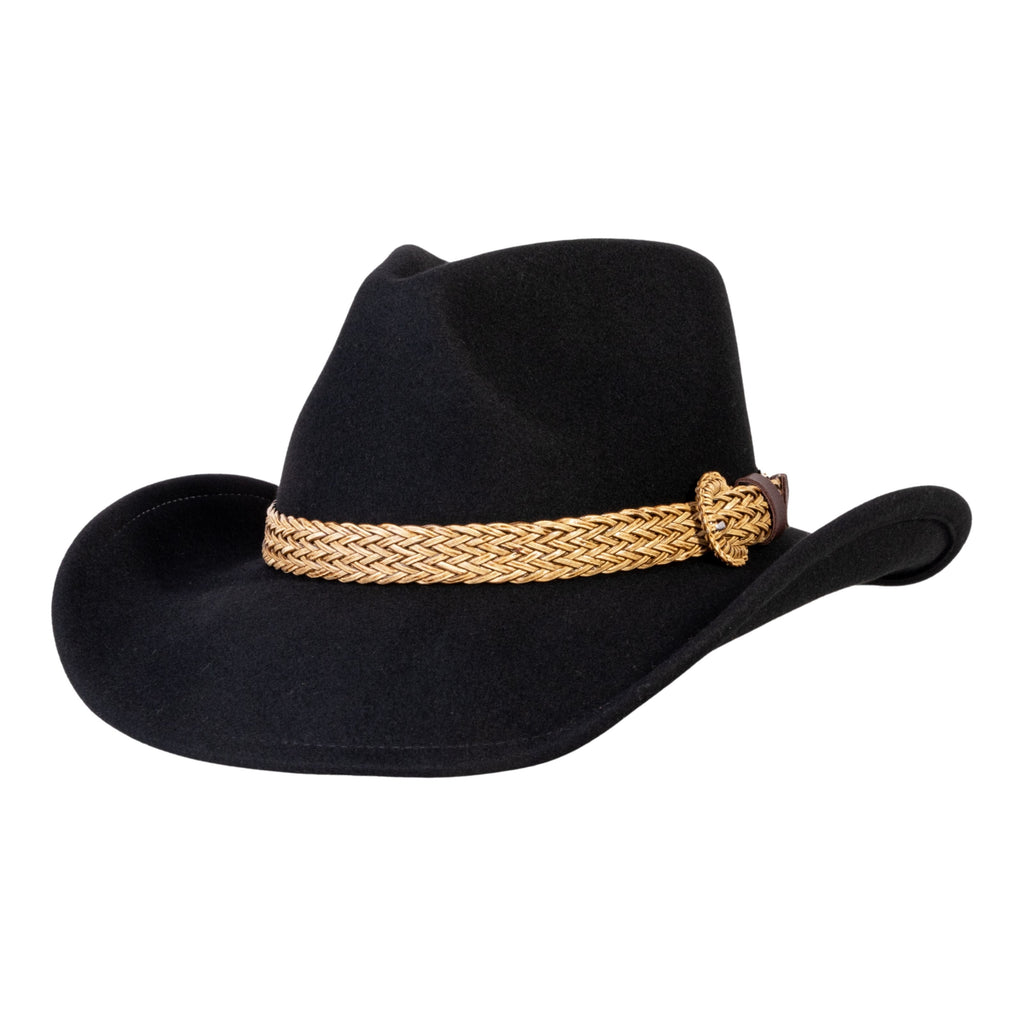 Dusty Trail Black Wool Felt Cowboy Hat | Mix Brown Western Hat