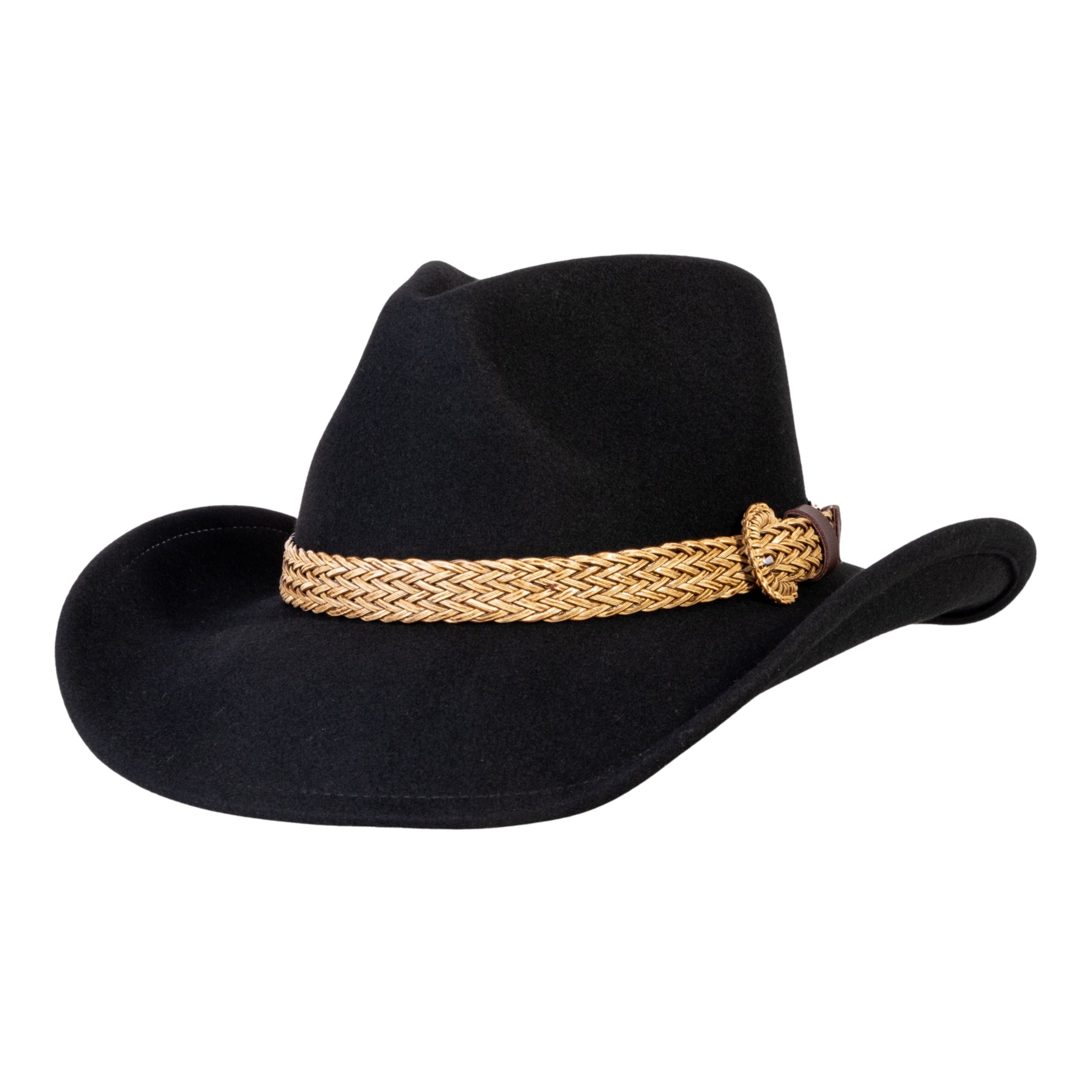 Dusty Trail Black Wool Felt Cowboy Hat | Mix Brown Western Hat