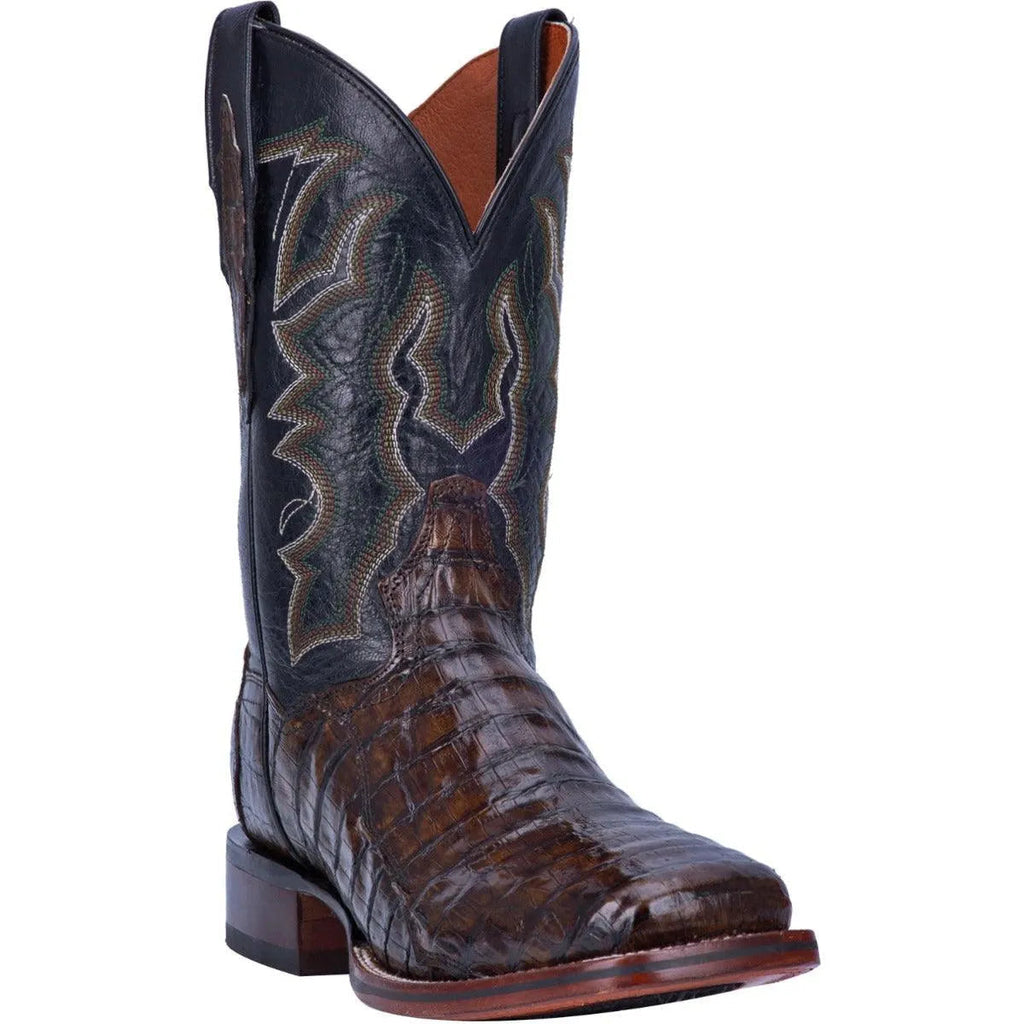 Dan Post Men's Cowboy Western Boot Kingsly – Broad Square Toe, Genuine Caiman Skin, Cowboy Certified Outsole, Removable Orthotic Insole, Stockman Heel, Exotic Leather Rodeo & Dress Boot