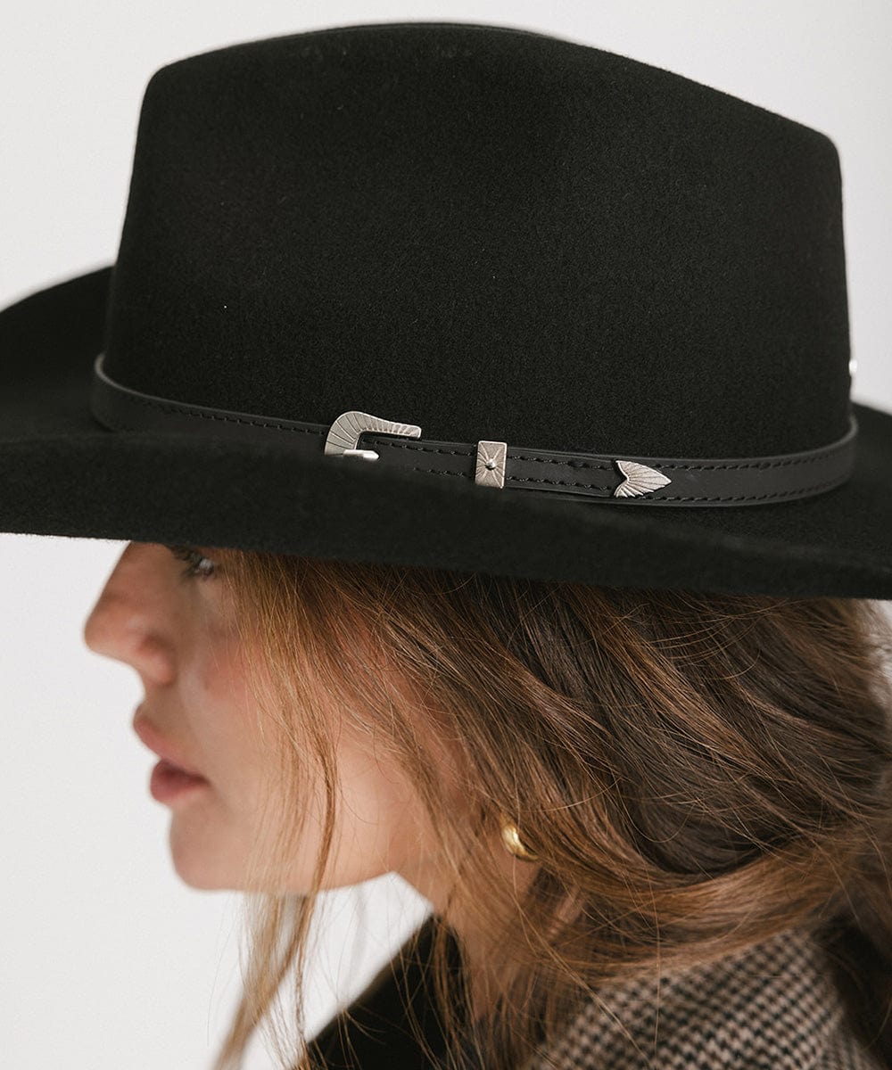 GIGI PIP Dean Rancher Women's Felt Cowboy Hat – Pinched Crown & Genuine Leather Band | 5 Colors