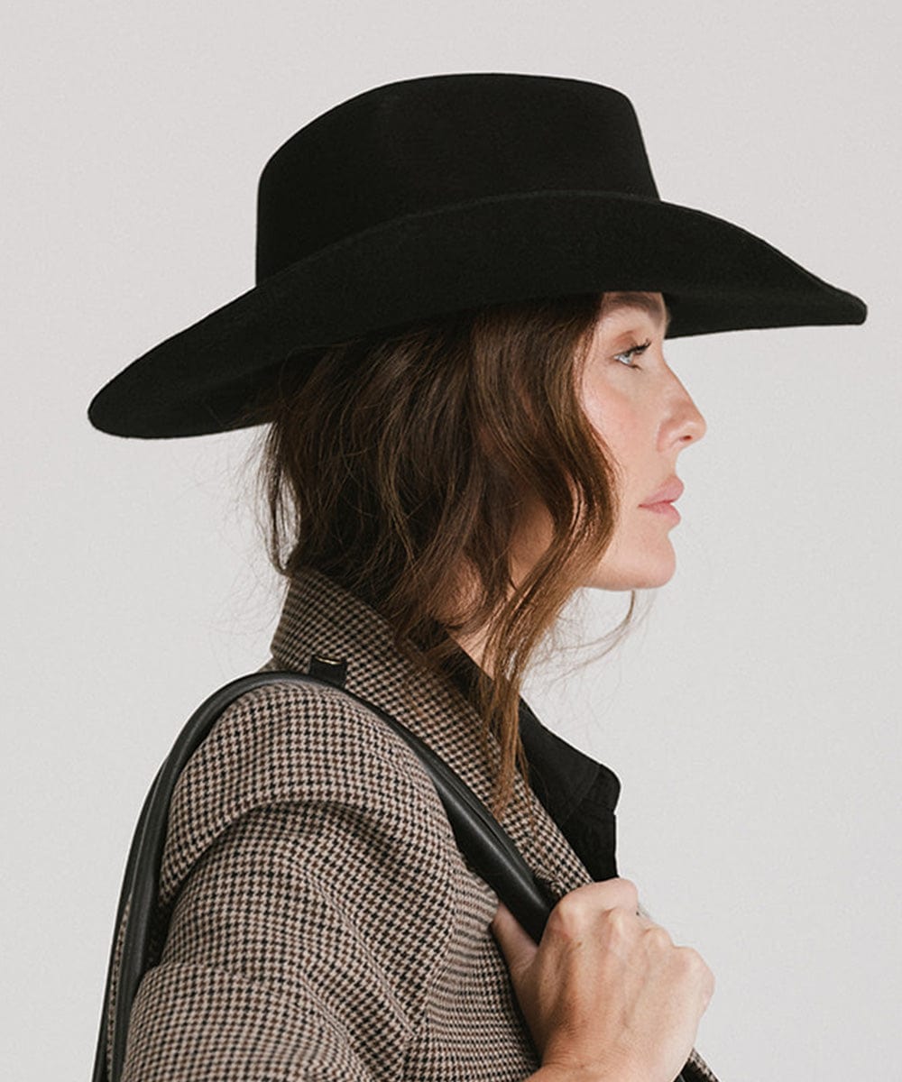 GIGI PIP Dean Rancher Women's Felt Cowboy Hat – Pinched Crown & Genuine Leather Band | 5 Colors