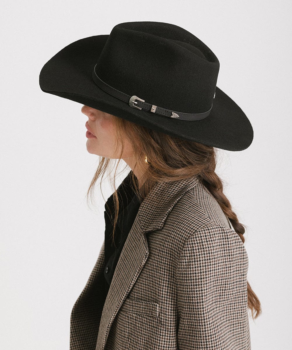 GIGI PIP Dean Rancher Women's Felt Cowboy Hat – Pinched Crown & Genuine Leather Band | 5 Colors