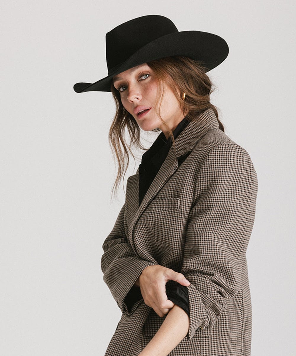 GIGI PIP Dean Rancher Women's Felt Cowboy Hat – Pinched Crown & Genuine Leather Band | 5 Colors