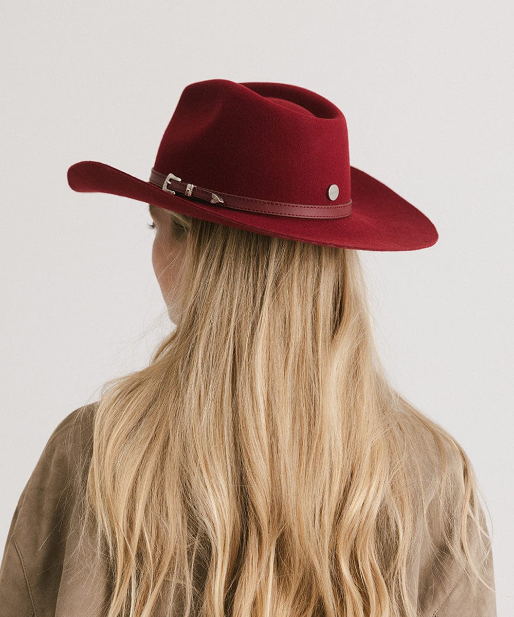 GIGI PIP Dean Rancher Women's Felt Cowboy Hat – Pinched Crown & Genuine Leather Band | 5 Colors