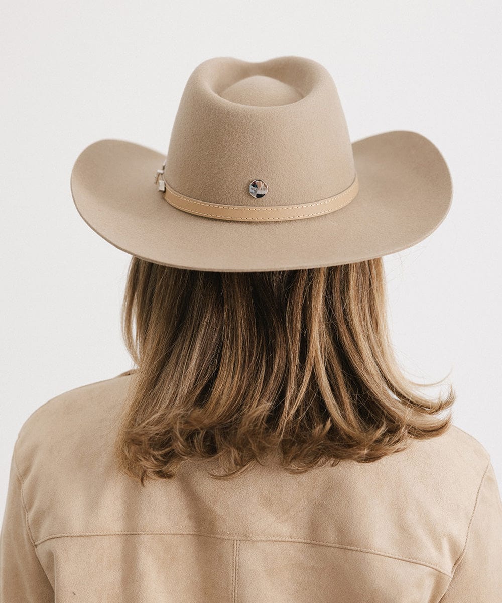 GIGI PIP Dean Rancher Women's Felt Cowboy Hat – Pinched Crown & Genuine Leather Band | 5 Colors