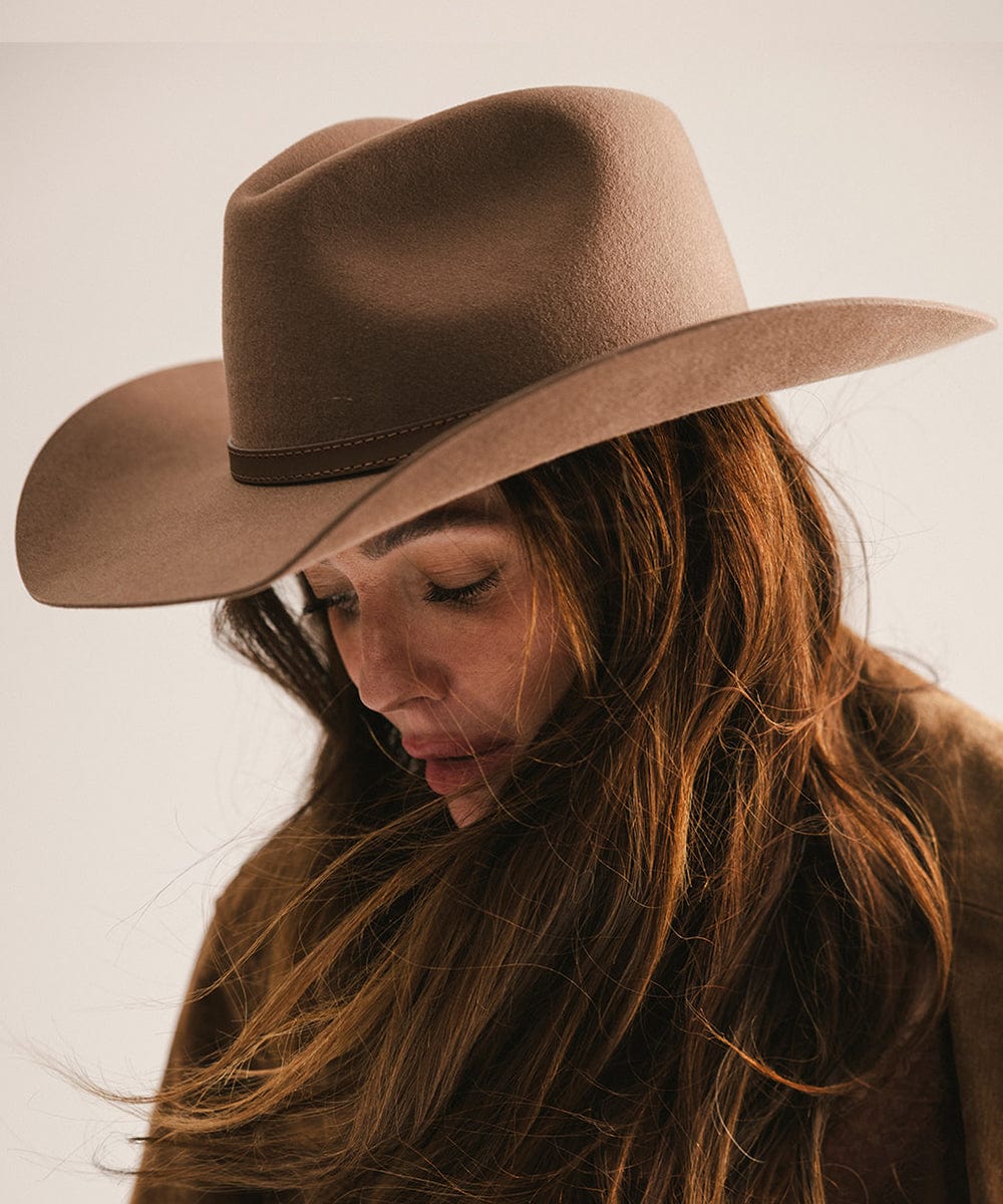 GIGI PIP Dean Rancher Women's Felt Cowboy Hat – Pinched Crown & Genuine Leather Band | 5 Colors