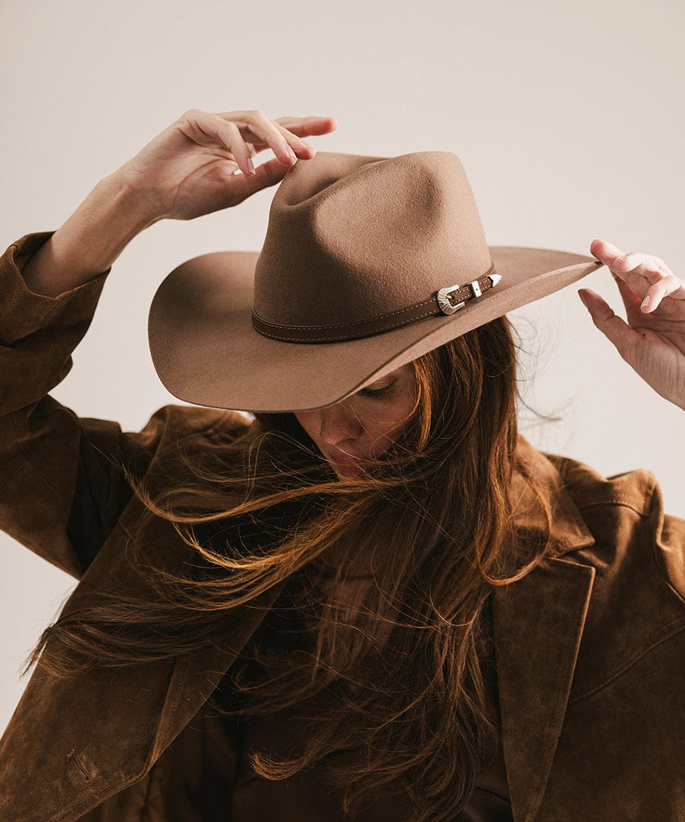 GIGI PIP Dean Rancher Women's Felt Cowboy Hat – Pinched Crown & Genuine Leather Band | 5 Colors