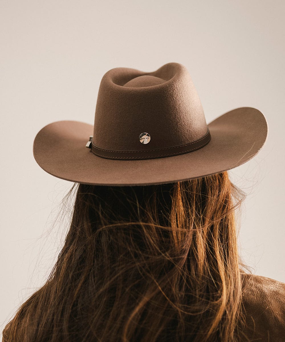 GIGI PIP Dean Rancher Women's Felt Cowboy Hat – Pinched Crown & Genuine Leather Band | 5 Colors