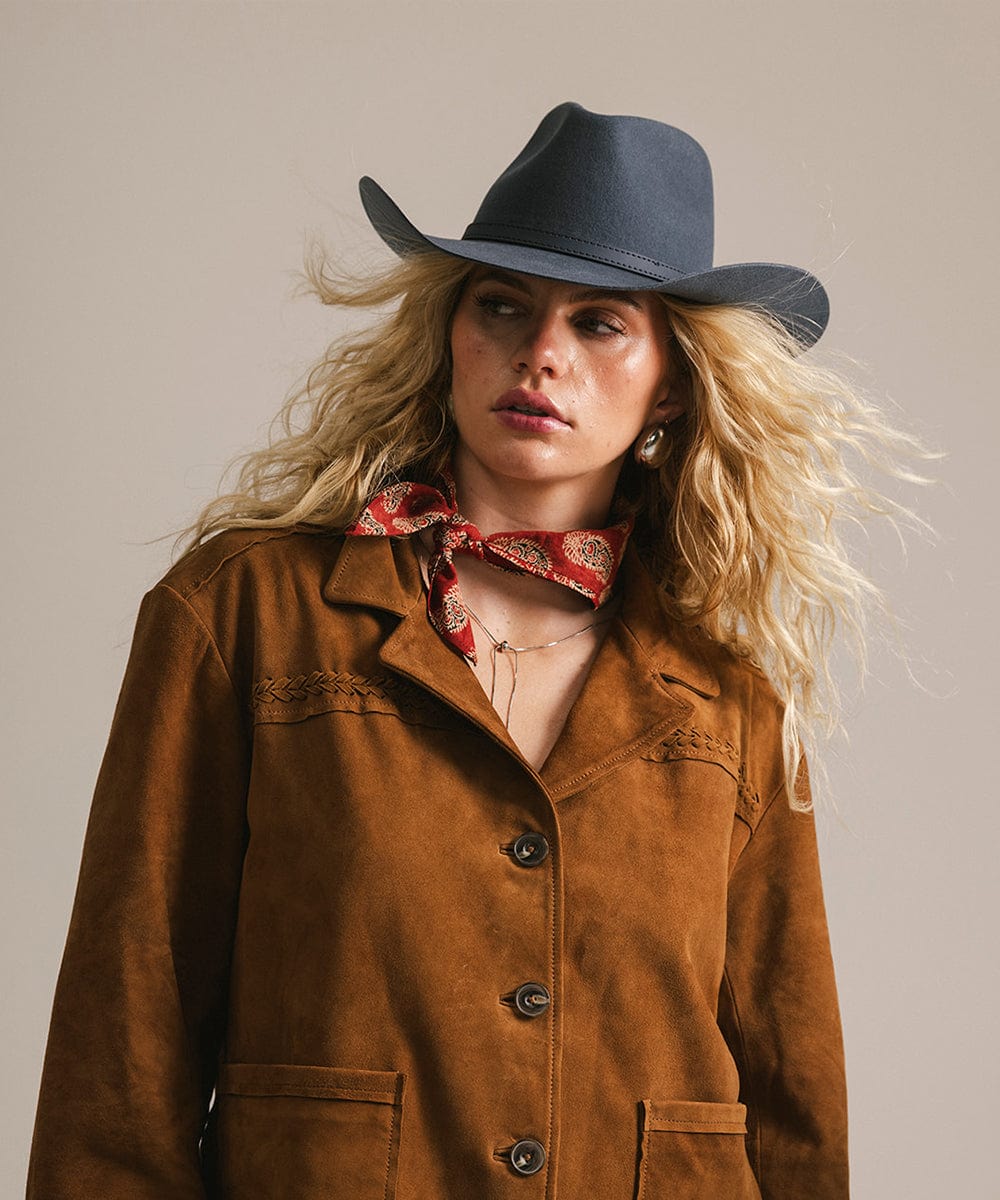 GIGI PIP Dean Rancher Women's Felt Cowboy Hat – Pinched Crown & Genuine Leather Band | 5 Colors
