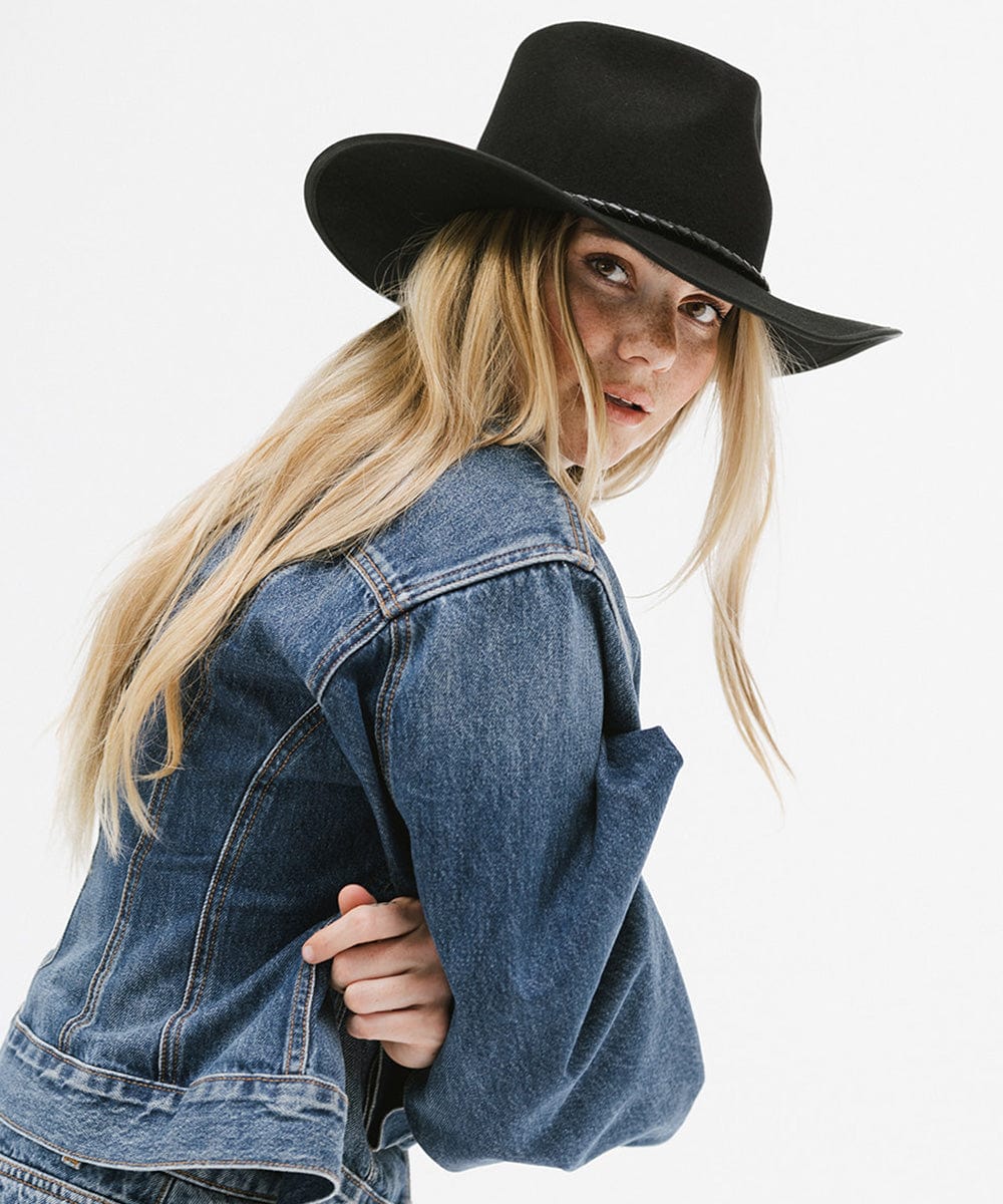 GIGI PIP June Rancher Women's Felt Cowboy Hat – Teardrop Crown & Angled Brim | 4 Colors