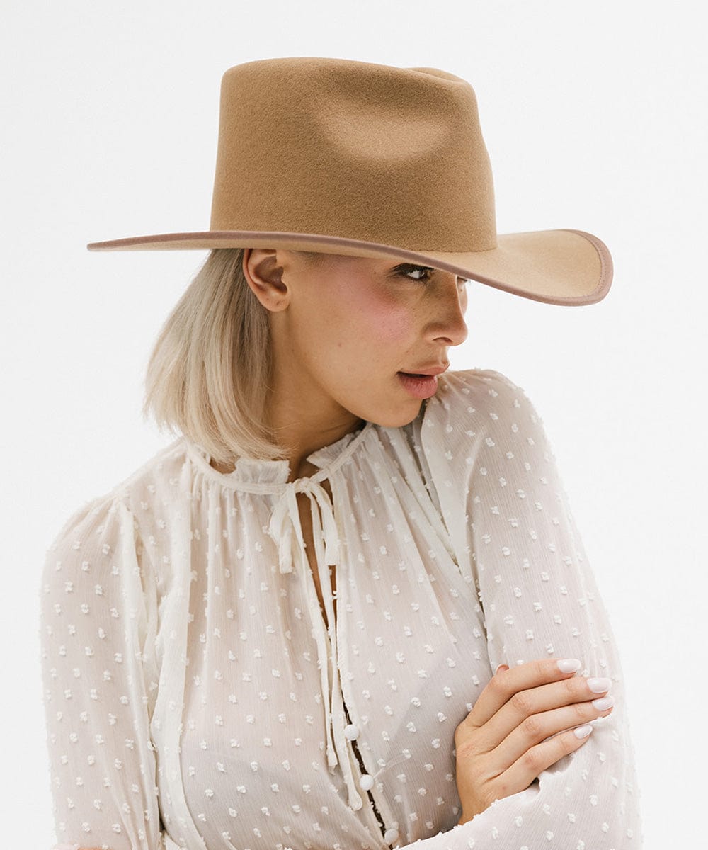 GIGI PIP June Rancher Women's Felt Cowboy Hat – Teardrop Crown & Angled Brim | 4 Colors