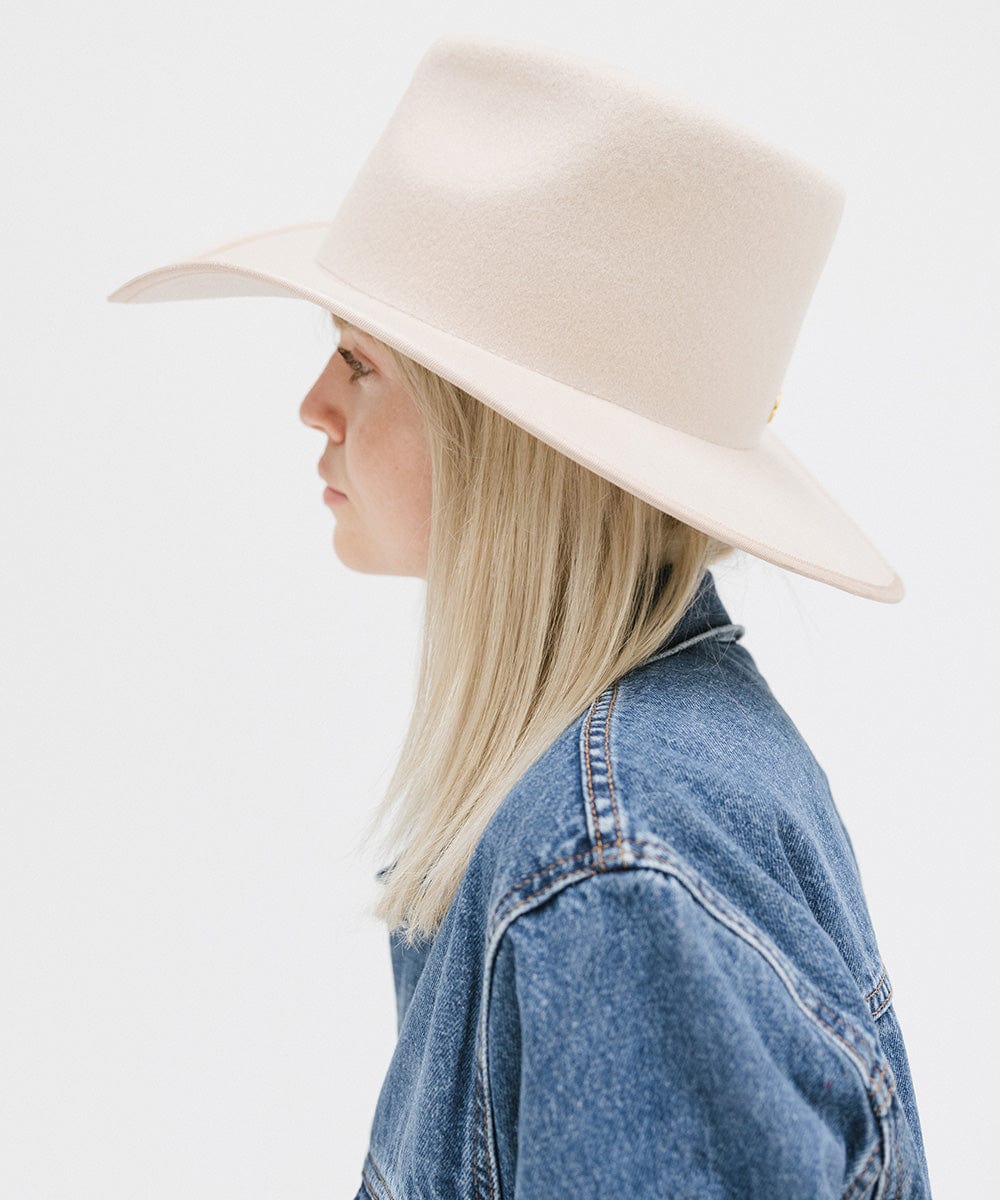 GIGI PIP June Rancher Women's Felt Cowboy Hat – Teardrop Crown & Angled Brim | 4 Colors