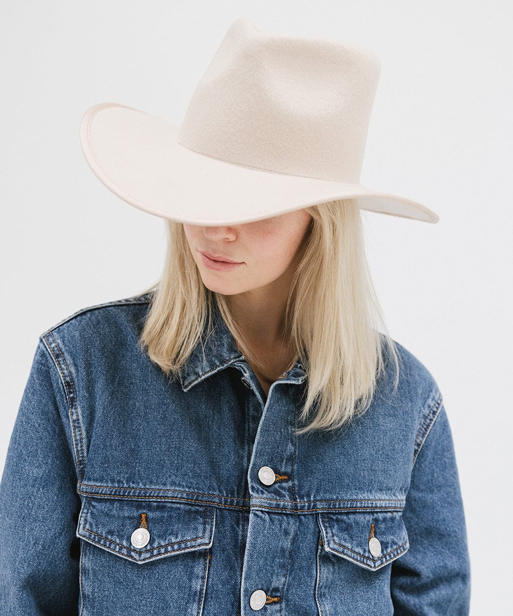 GIGI PIP June Rancher Women's Felt Cowboy Hat – Teardrop Crown & Angled Brim | 4 Colors