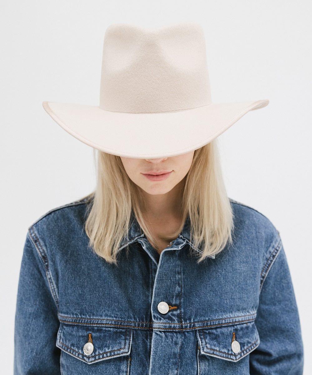 GIGI PIP June Rancher Women's Felt Cowboy Hat – Teardrop Crown & Angled Brim | 4 Colors