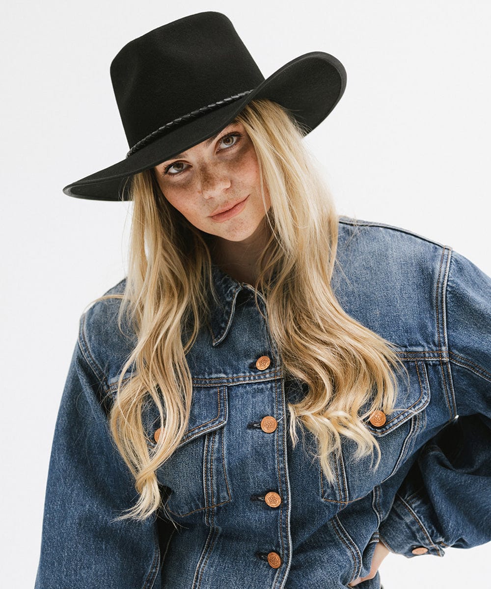 GIGI PIP June Rancher Women's Felt Cowboy Hat – Teardrop Crown & Angled Brim | 4 Colors