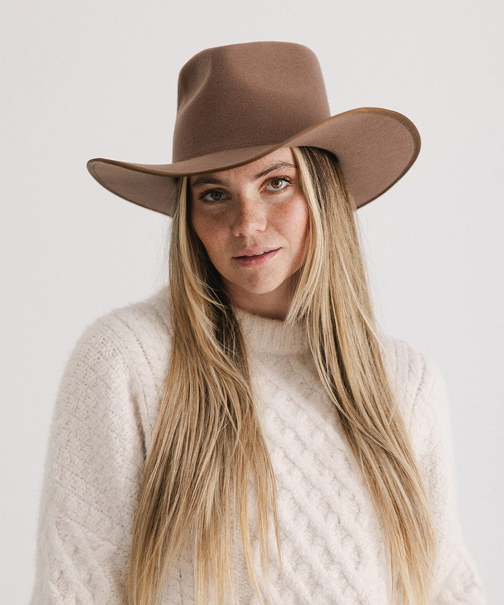 GIGI PIP June Rancher Women's Felt Cowboy Hat – Teardrop Crown & Angled Brim | 4 Colors