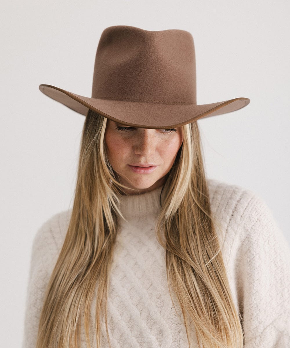 GIGI PIP June Rancher Women's Felt Cowboy Hat – Teardrop Crown & Angled Brim | 4 Colors