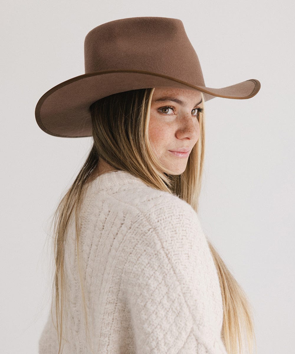 GIGI PIP June Rancher Women's Felt Cowboy Hat – Teardrop Crown & Angled Brim | 4 Colors