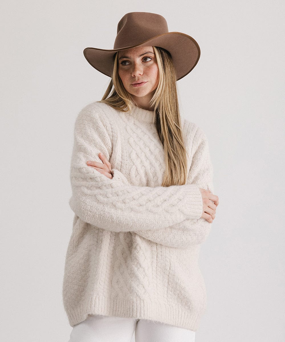 GIGI PIP June Rancher Women's Felt Cowboy Hat – Teardrop Crown & Angled Brim | 4 Colors