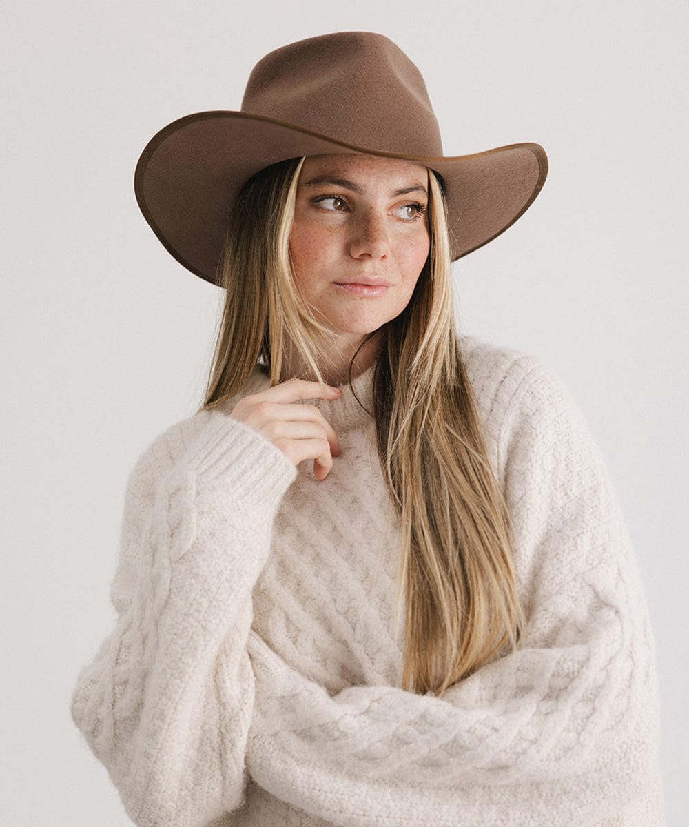 GIGI PIP June Rancher Women's Felt Cowboy Hat – Teardrop Crown & Angled Brim | 4 Colors