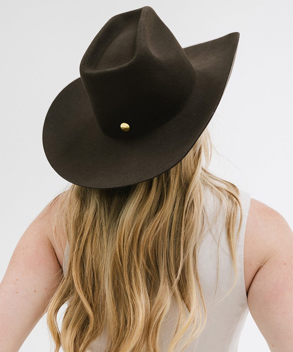 GIGI PIP Lane Women's Felt Cowboy Hat – Hand-Shaped Brick Top Crown & Wide Western Brim | 4 Colors