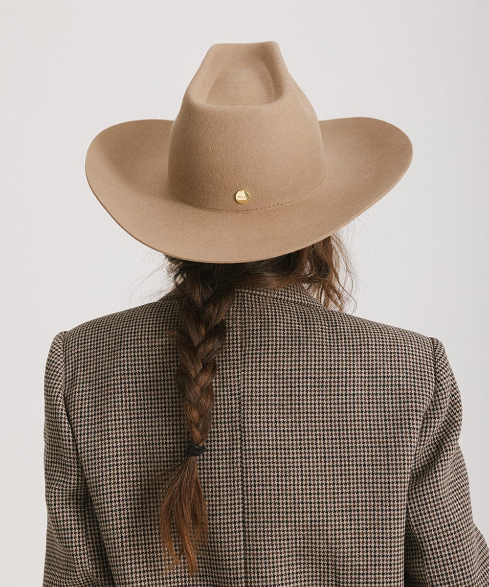 GIGI PIP Lane Women's Felt Cowboy Hat – Hand-Shaped Brick Top Crown & Wide Western Brim | 4 Colors