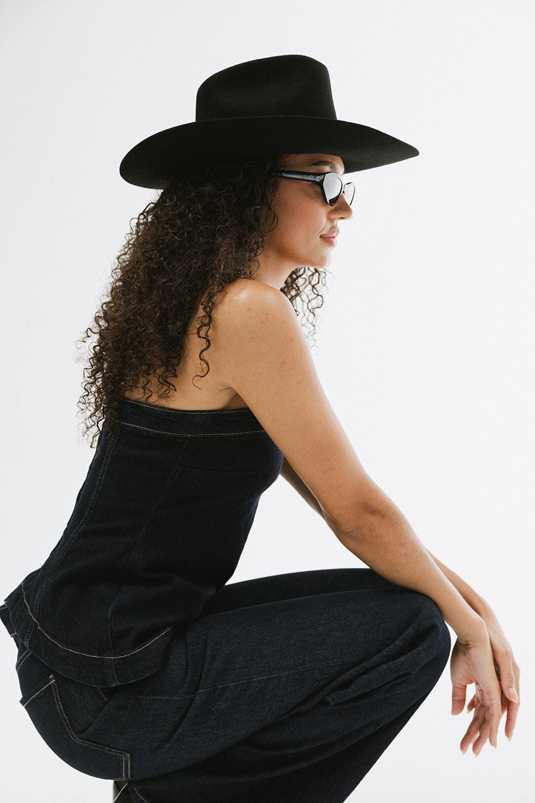 GIGI PIP Lane Women's Felt Cowboy Hat – Hand-Shaped Brick Top Crown & Wide Western Brim | 4 Colors