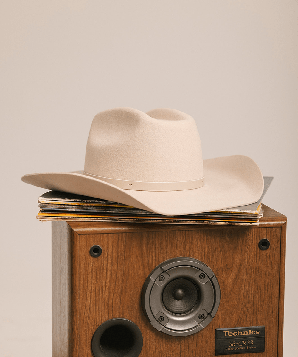 GIGI PIP Shane Women's Felt Cowboy Hat – Brick Top Crown & Upturned Brim | Western Leather Band