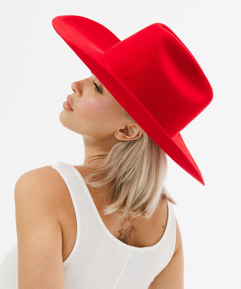 GIGI PIP Teddy Cattleman Women's Felt Cowboy Hat – Classic Western Crown & Wide Brim | 12 Colors
